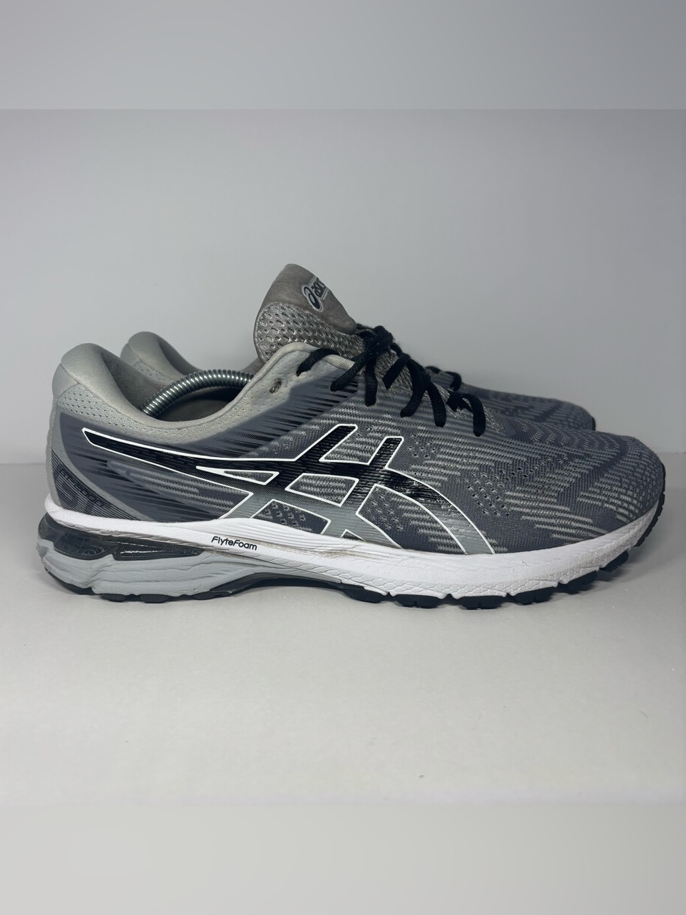ASICS Men's GT-2000 8 Grey/Black FlyteFoam Running Shoes - 1011A690 Size 12